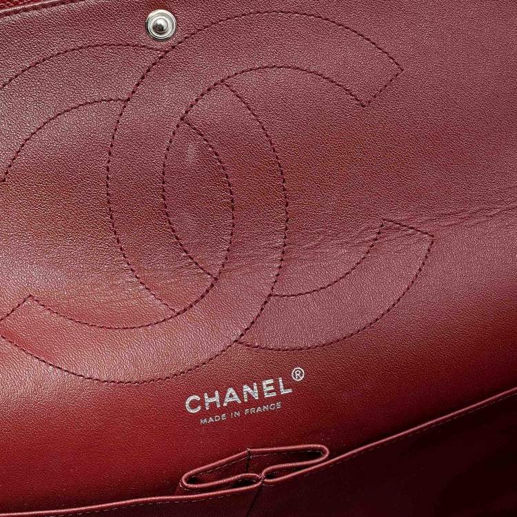 Pre Owned Chanel Red Quilted Caviar Leather 227 Reissue 2.55 Flap Bag