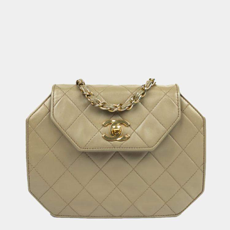 chanel vintage beige bag