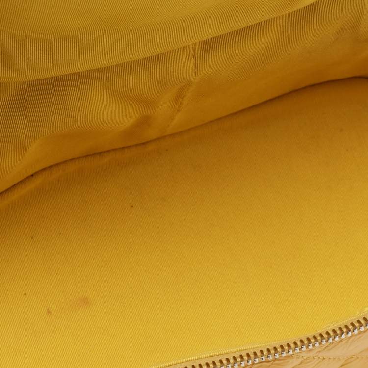 Pre Owned Chanel Yellow Quilted Leather and PVC Aquarium Backpack