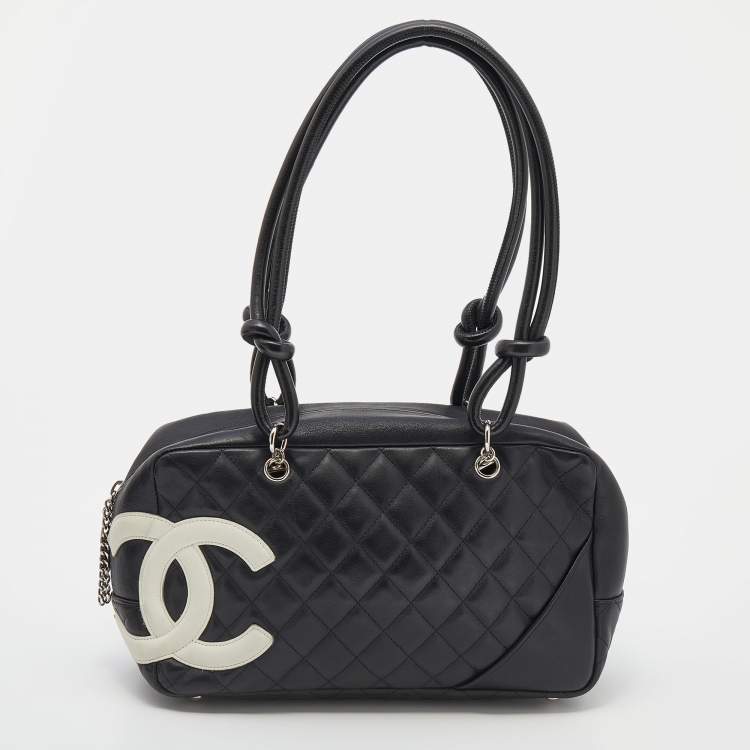 Chanel Black/White Quilted Leather Cambon Ligne Bowler Bag Chanel | The  Luxury Closet