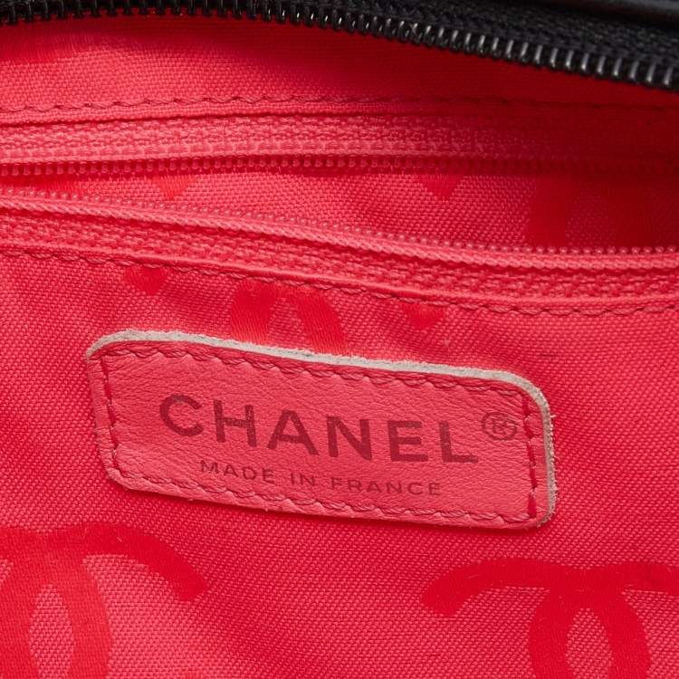 Pre Owned Chanel Black/White Quilted Leather Cambon Ligne Bowler Bag