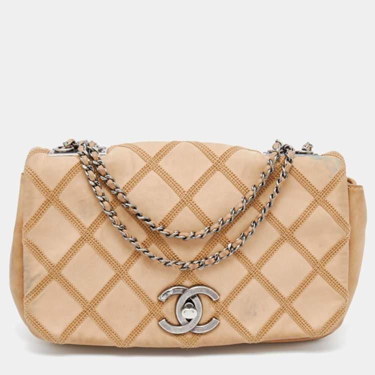 Chanel Beige Diamond Stitch Nubuck Leather Small Flap Bag Chanel | The  Luxury Closet