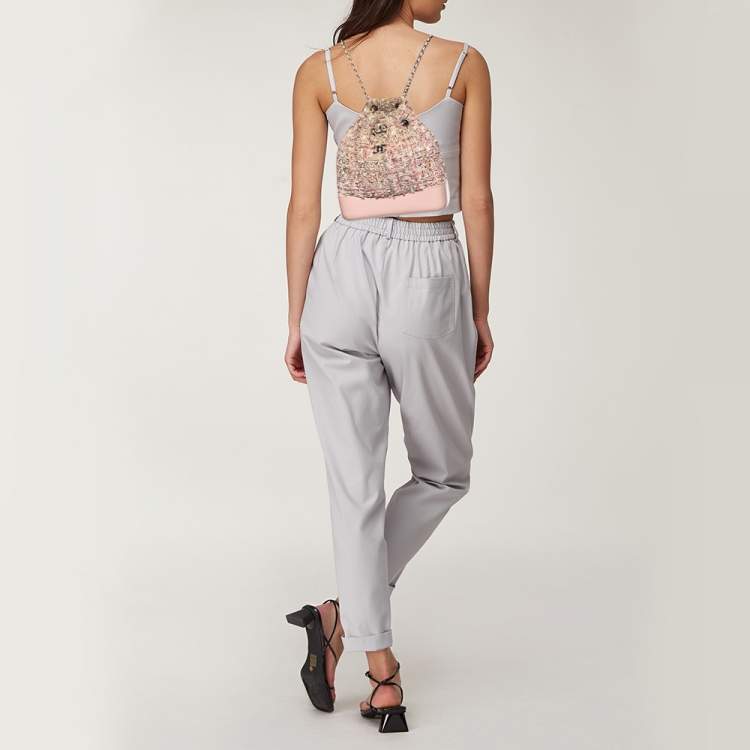 مملوكة مسبقًا Chanel Pink/Multicolor Tweed And Leather Small Gabrielle Backpack