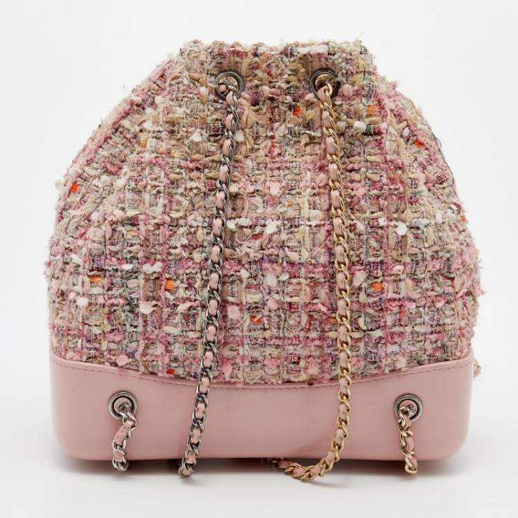 مملوكة مسبقًا Chanel Pink/Multicolor Tweed And Leather Small Gabrielle Backpack