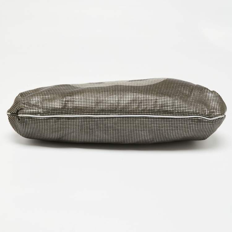 Pre Owned Chanel Ombre Silver Perforated Leather Hollywood CC Hobo