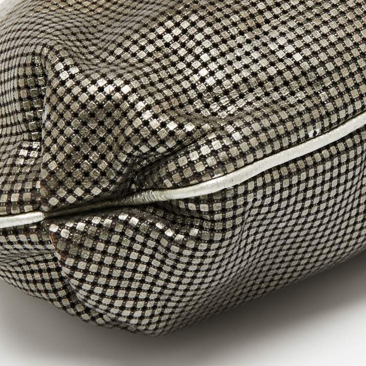 Pre Owned Chanel Ombre Silver Perforated Leather Hollywood CC Hobo