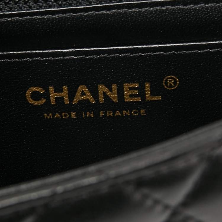 Pre Owned Chanel Black Quilted Leather Mini Square Classic Flap Bag