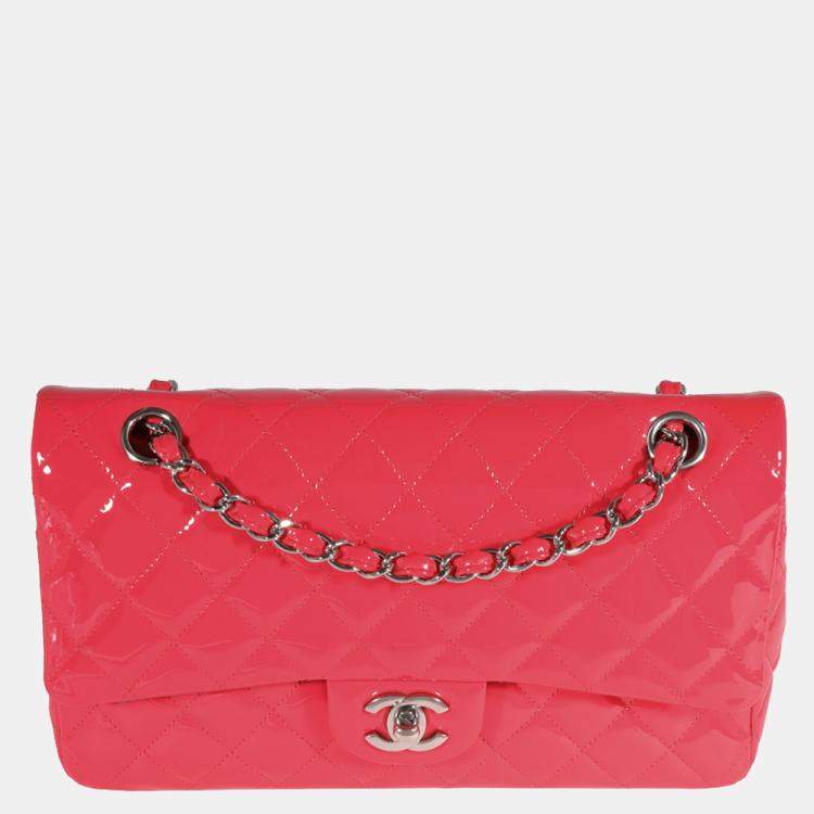 Chanel Pink Quilted Patent Leather Medium Classic Double Flap