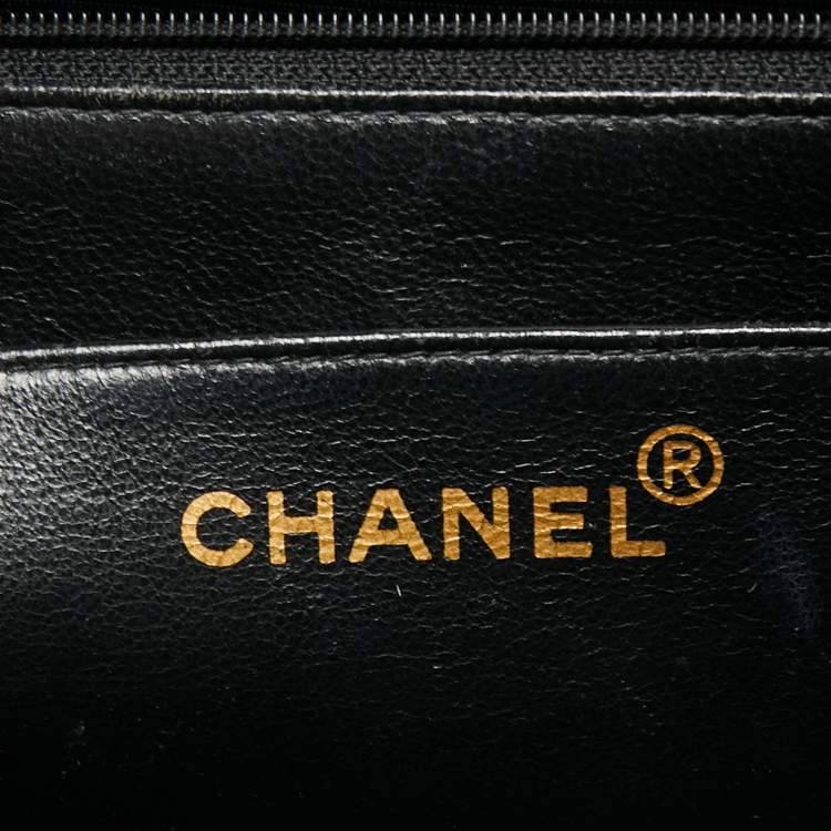 Pre Owned Chanel Black Quilted Leather Jumbo Classic Single Flap Bag