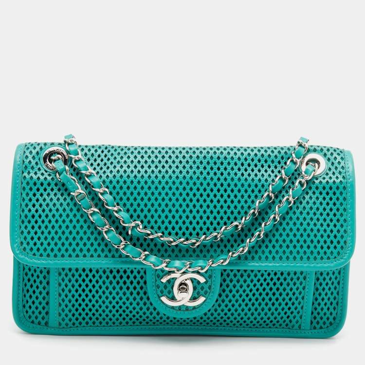 Chanel Green Perforated Leather Up in the Air Flap Bag Chanel | The Luxury  Closet