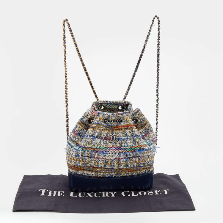 Pre Owned Chanel Multicolor Tweed and Leather Gabrielle Backpack