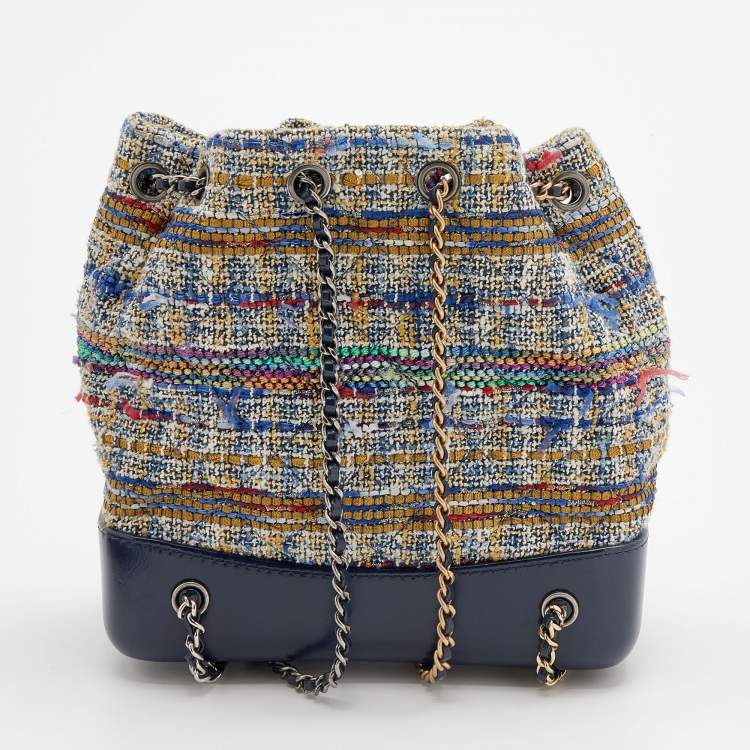 Pre Owned Chanel Multicolor Tweed and Leather Gabrielle Backpack