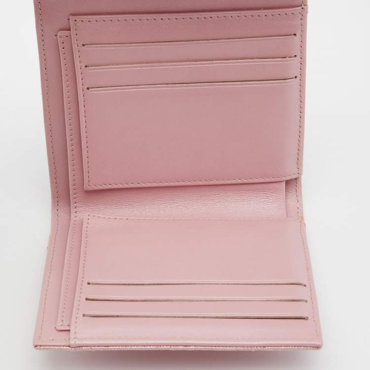Chanel Iridescent Pink Quilted Caviar Leather Classic Trifold Flap