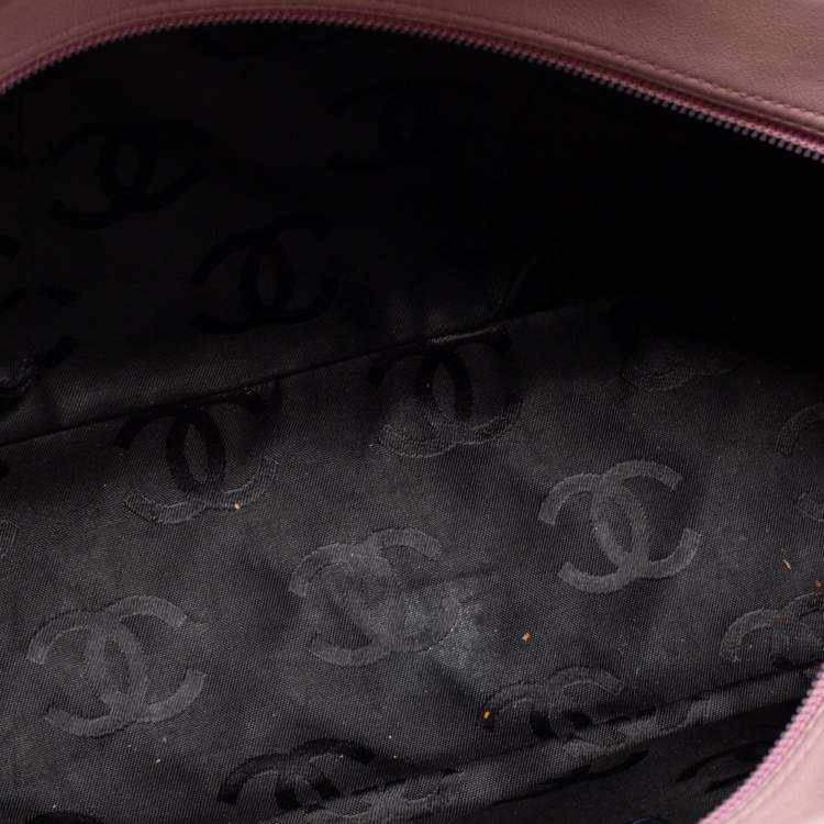 Pre Owned Chanel Pink/Black Quilted Leather Cambon Ligne Bowler Bag