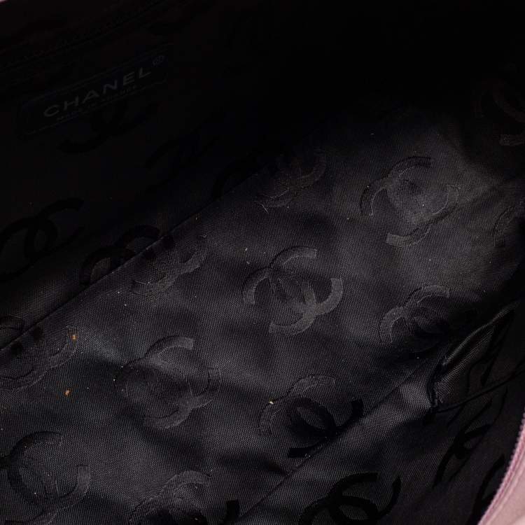 Pre Owned Chanel Pink/Black Quilted Leather Cambon Ligne Bowler Bag