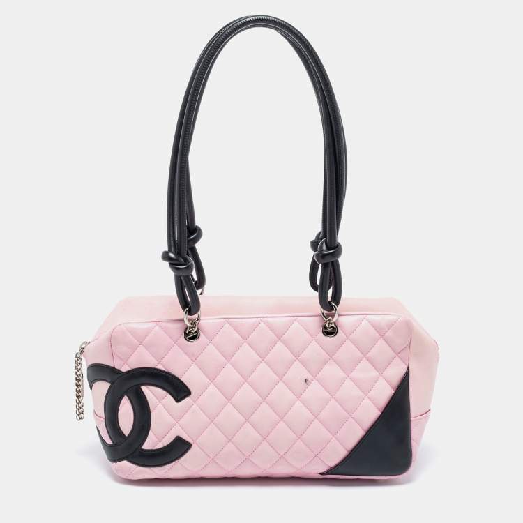 Chanel Pink/Black Quilted Leather Cambon Ligne Bowler Bag Chanel | The  Luxury Closet