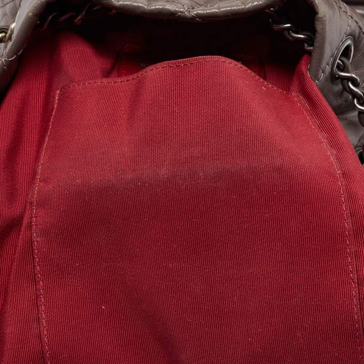 Pre Owned Chanel Taupe Leather Small Gabrielle Backpack