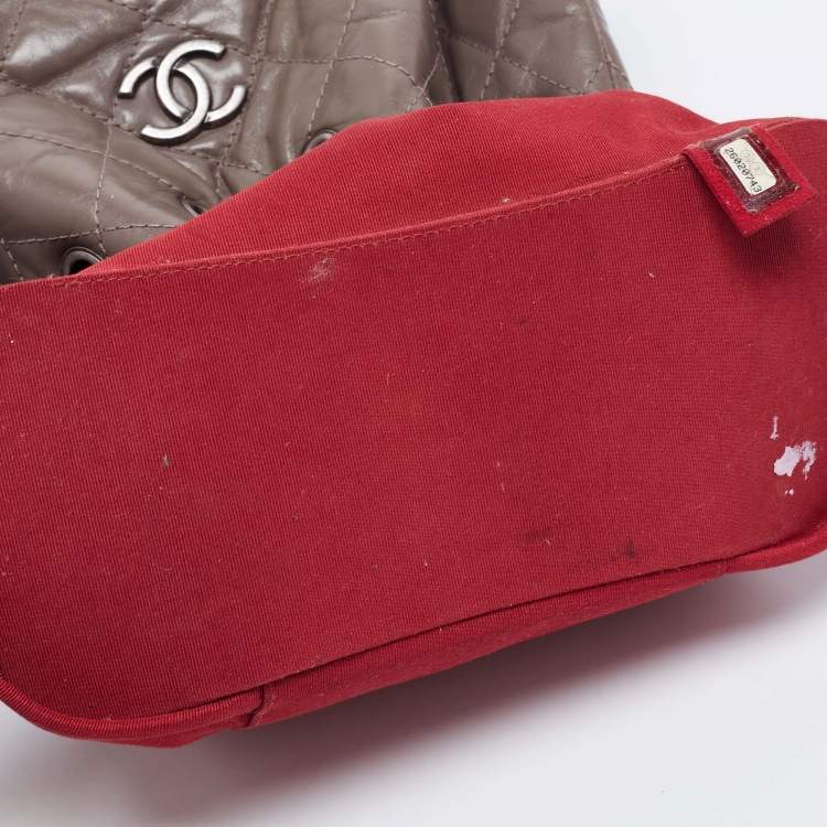 Pre Owned Chanel Taupe Leather Small Gabrielle Backpack