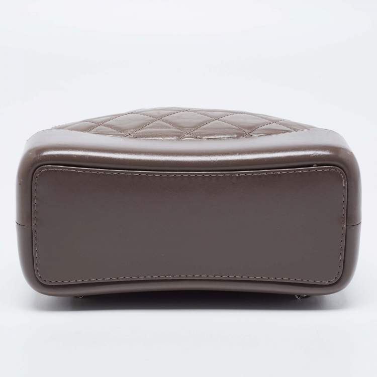 Pre Owned Chanel Taupe Leather Small Gabrielle Backpack