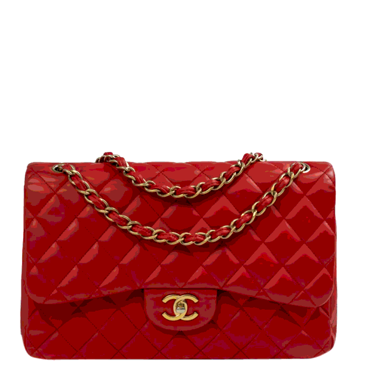 Chanel Red Lambskin Leather Timeless Jumbo Double Flap Shoulder Bag Chanel  | The Luxury Closet
