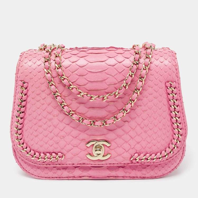 Chanel Pink Python Braided Chic Flap Bag Chanel | The Luxury Closet