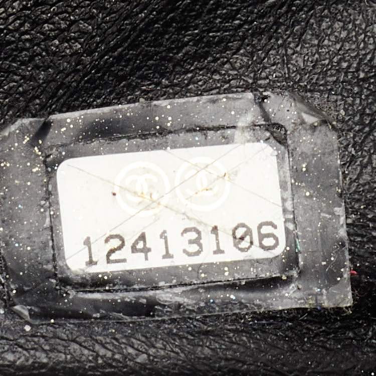 Pre Owned Chanel Metallic Black Quilted Aged Leather Large Reissue Camera Bag
