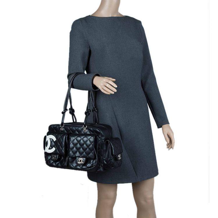 Chanel CAMBON REPORTER Black Beige Leather ref.57967 - Joli Closet