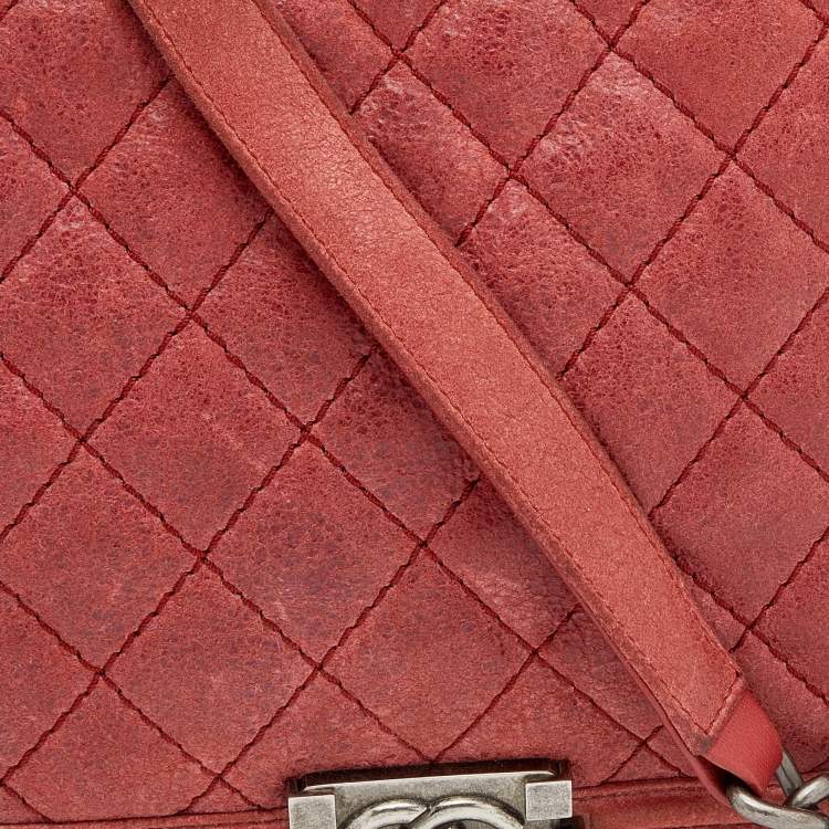 Pre Owned Chanel Rust Leather Gentle Boy Shoulder Bag