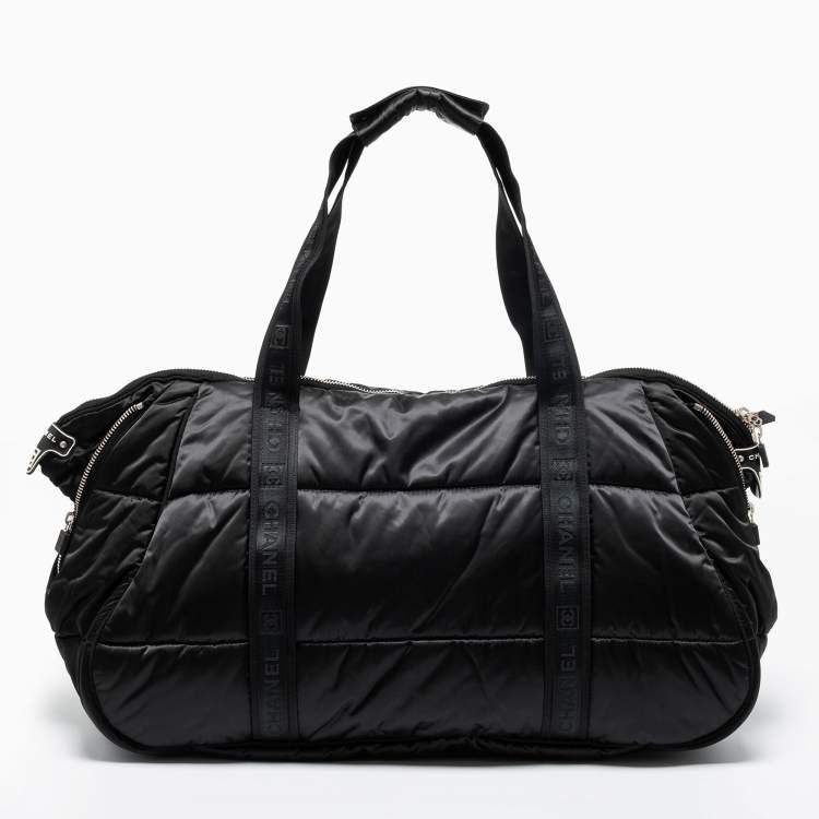 Pre Owned Chanel Black Nylon CC Sport Ligne Duffle Bag