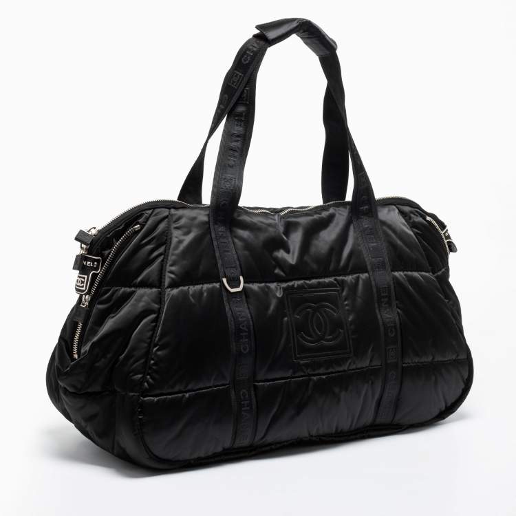 Pre Owned Chanel Black Nylon CC Sport Ligne Duffle Bag