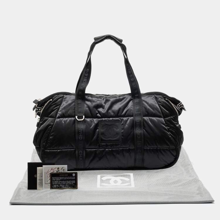 Pre Owned Chanel Black Nylon CC Sport Ligne Duffle Bag