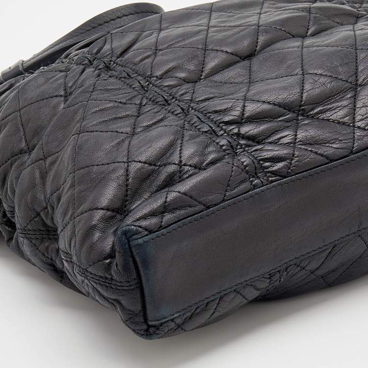 Pre Owned Chanel Black Quilted Leather Sharpei Tote