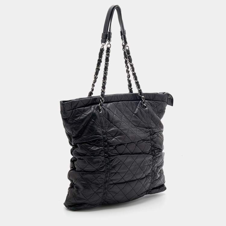 Pre Owned Chanel Black Quilted Leather Sharpei Tote