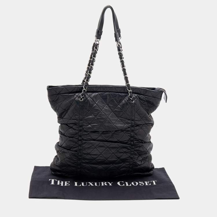 Pre Owned Chanel Black Quilted Leather Sharpei Tote