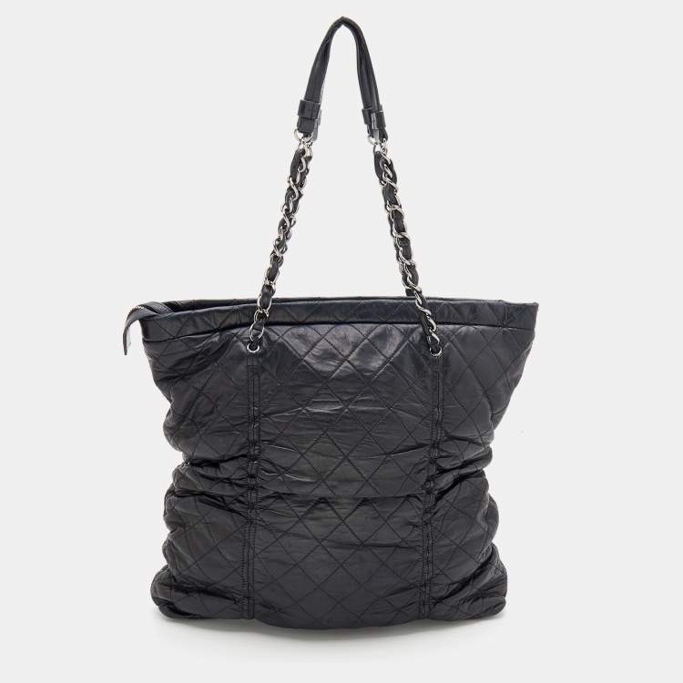 Pre Owned Chanel Black Quilted Leather Sharpei Tote