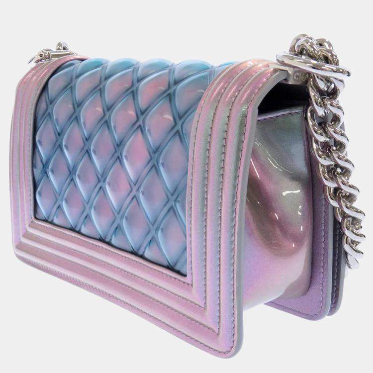 Chanel Purple Iridescent Quilted Leather Small Boy Flap Bag Chanel