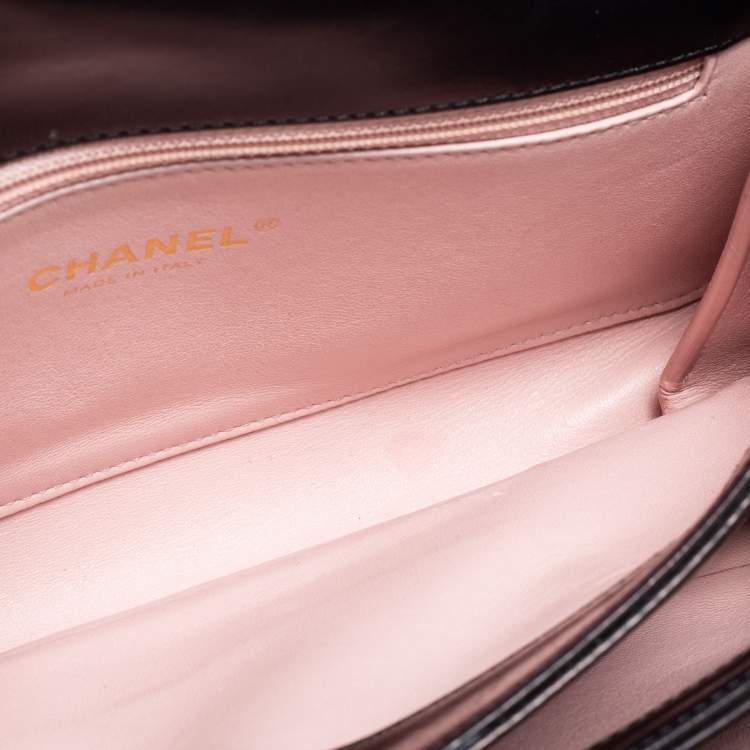 Pre Owned Chanel Black Quilted Leather Small  Straight Line Bag