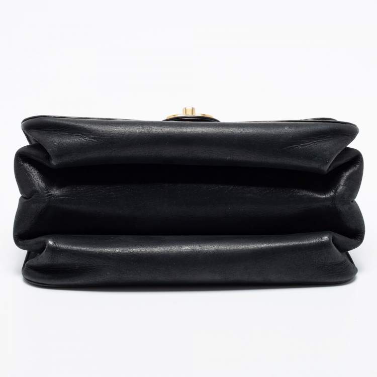 Pre Owned Chanel Black Quilted Leather Small  Straight Line Bag