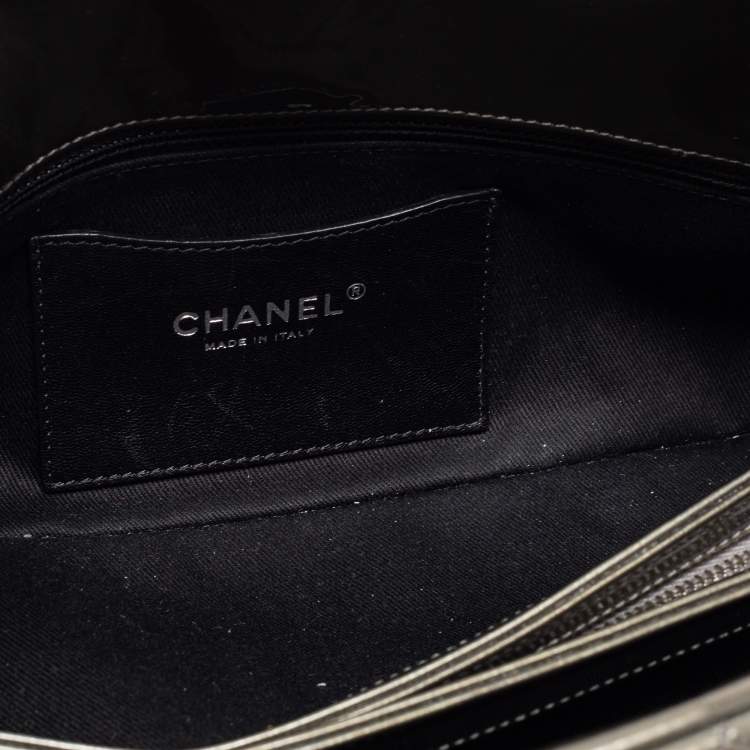 Pre Owned Chanel Grey Ombre Quilted Patent Leather Just Mademoiselle Bowler Bag
