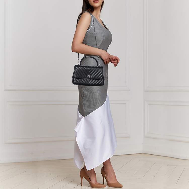 Chanel Trendy CC Top Handle Bag Chevron Lambskin Medium at 1stDibs