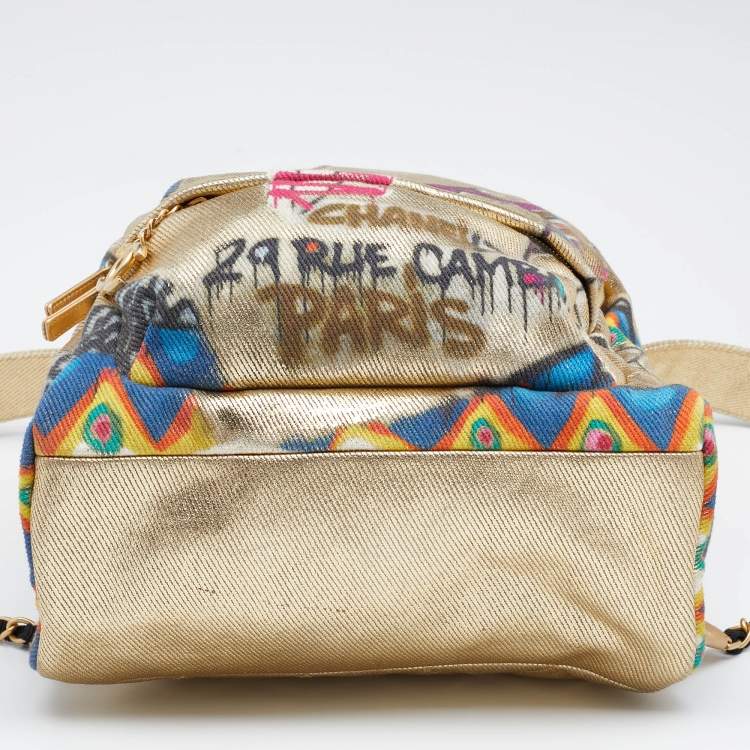 Pre Owned Chanel Multicolor Printed Canvas New York Street Spirit Backpack