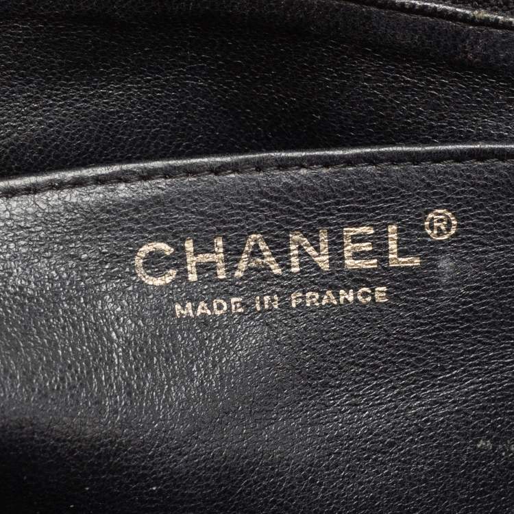 Pre Owned Chanel Black Quilted Leather Jumbo Classic Single Flap Shoulder Bag