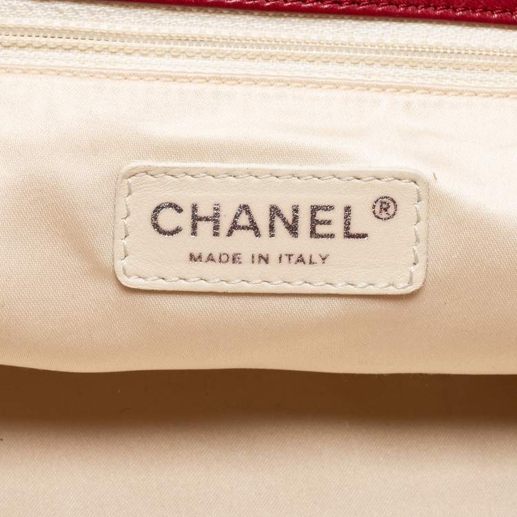 Pre Owned Chanel Red Quilted Leather East West Reissue Flap Bag