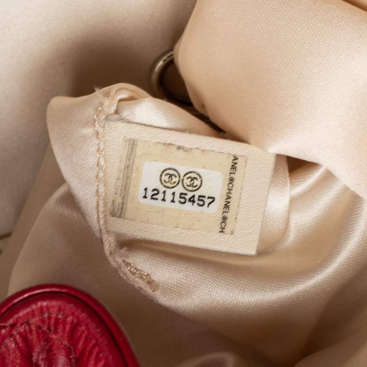 Pre Owned Chanel Red Quilted Leather East West Reissue Flap Bag