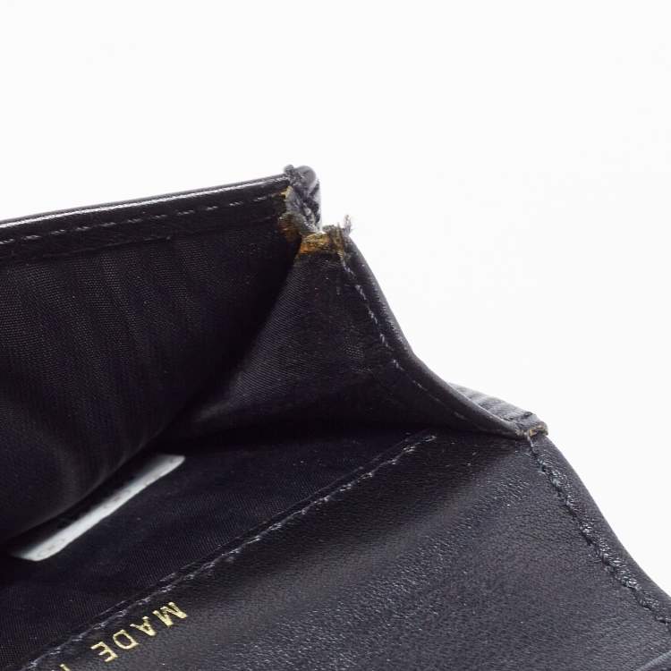 Pre Owned Chanel Black Caviar Leather Vintage CC Trifold Wallet