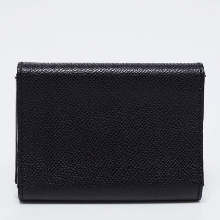 Pre Owned Chanel Black Caviar Leather Vintage CC Trifold Wallet