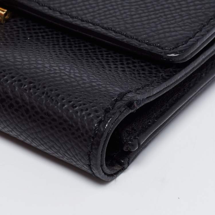 Pre Owned Chanel Black Caviar Leather Vintage CC Trifold Wallet