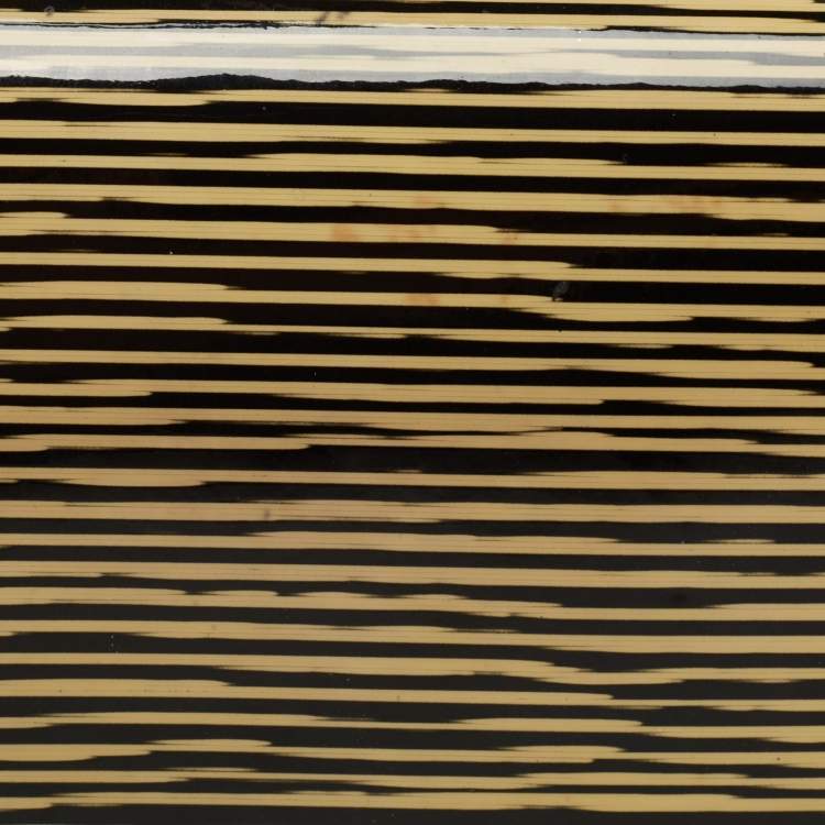 Pre Owned Chanel Yellow Striped Patent Leather CC Long Bifold Wallet