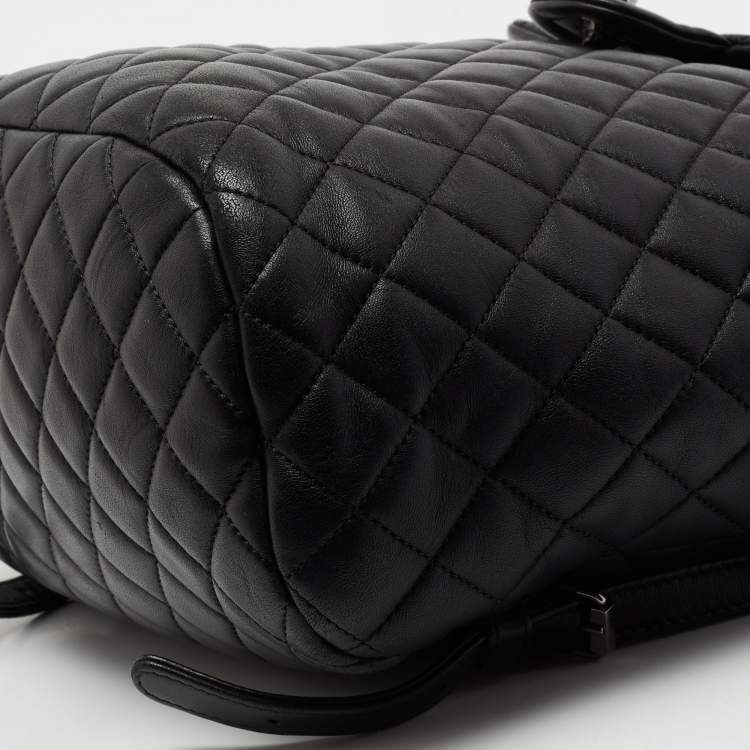 Pre Owned Chanel Black Quilted Leather Large Urban Spirit Backpack 