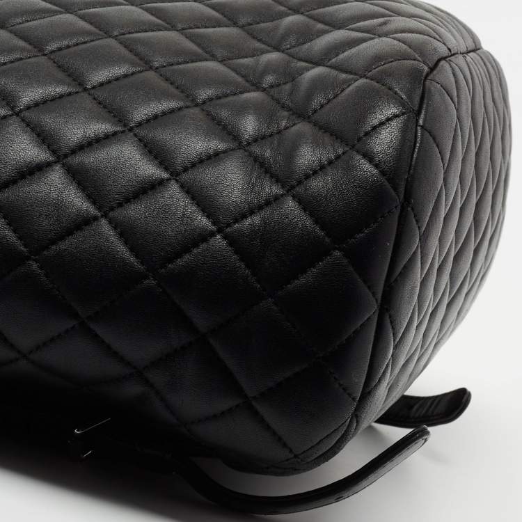 Pre Owned Chanel Black Quilted Leather Large Urban Spirit Backpack 